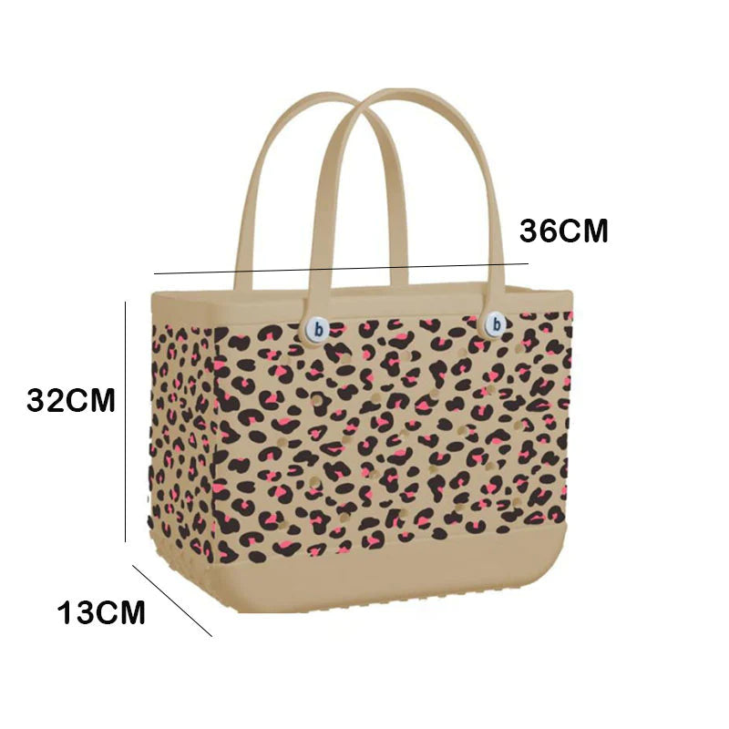 Waterproof Soft EVA Punched Beach Bag Handbag Summer Water Park Tote Basket Swimming Suit Towels Organizer Shoulder Bag Tote